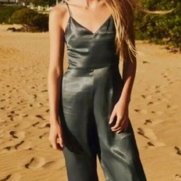 NWT ZARA Satin Effect Jumpsuit - Picture 2 of 4